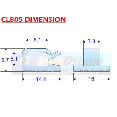 [DEV-9028] CL805 Cable Clip Wire Mount Clamp Tie Ikat Kabel + Self Adhesive Klem