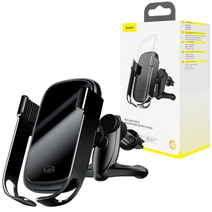 BASEUS ROCK SOLID ELECTRIC CAR HOLDER HP WIRELESS CHARGER MOUNT MOBIL
