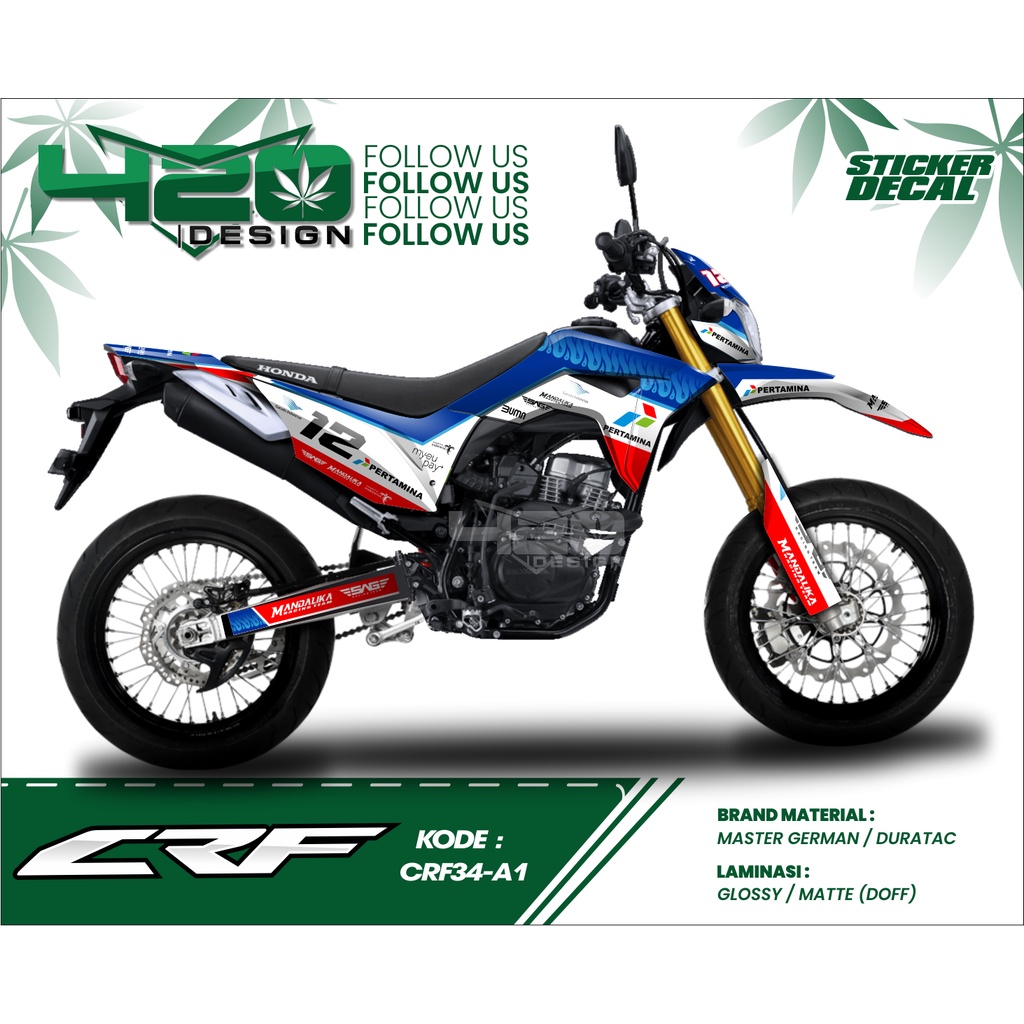 Decal Stiker Fullbody CRF 150L All New - Stiker CRF 150L Motif Hitam - Aksesoris Stiker Motor Trail 