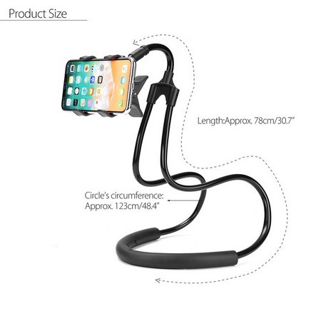 Lazypod Leher dan Pinggang Jepit / Holder Hp Lazy Hanging Neck Cell Stand