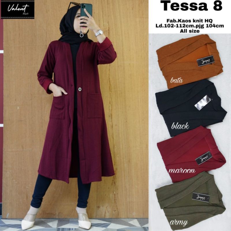 Cardigan Rajut Import Premium Tessa Cardy #8 by Valent Hijab Fashion Solo BAHAN TEBAL NYAMAN