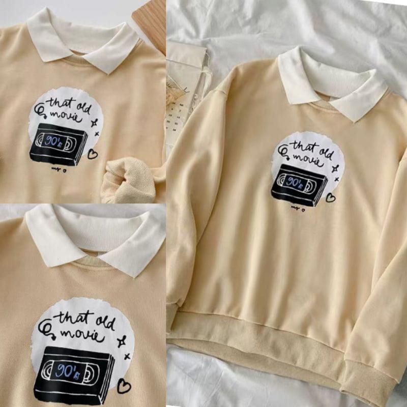 OLD MOVIE SWEATER PREMIUM KEKINIAN / SWEATER WANITA TEBAL