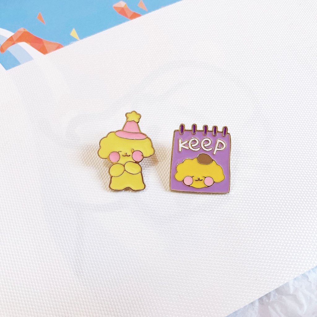 Kartun lucu kreatif kelinci beruang anjing paduan bros lencana pria dan wanita mahasiswa tas pakaian