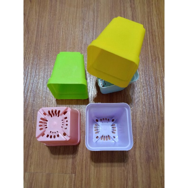 Pot Bunga Kotak Plastik Import Kecil u/ Tanaman kaktus Sukulen Hiasan Artificial Etc