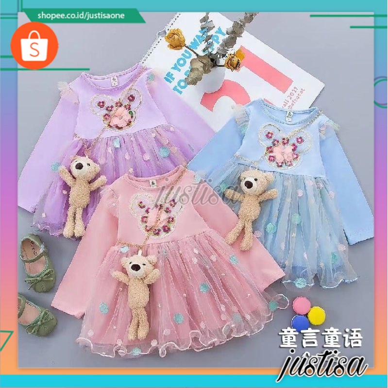 Promo !! Dress anak perempuan import / Dress minnie bloom bobba Ukuran 6bulan-1tahun / Dress anak lucu