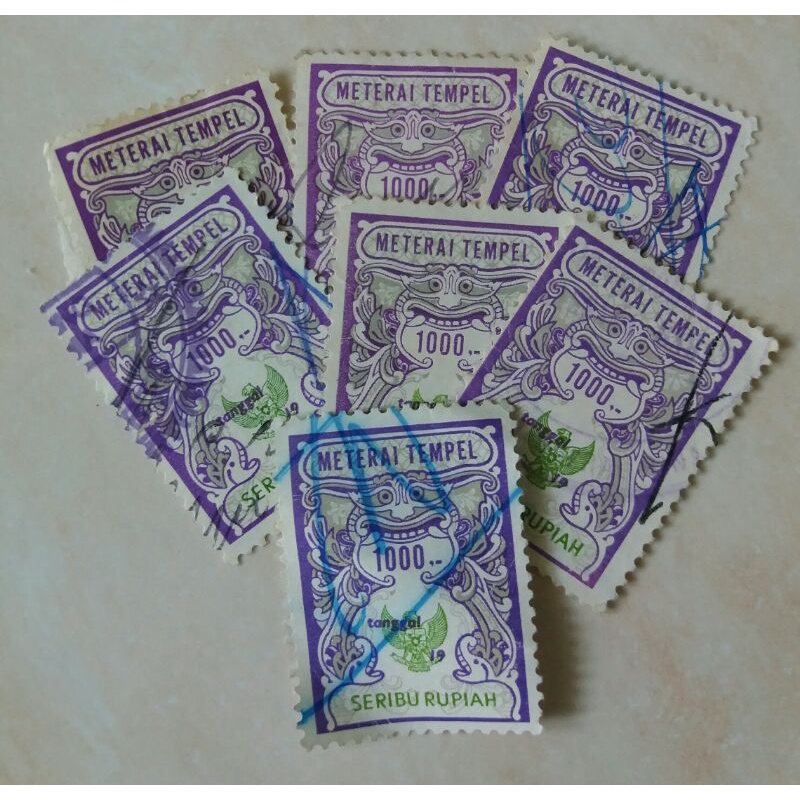 

Materai Meterai Tahun 1986 - 1990 Nominal 1.000 Rupiah Used