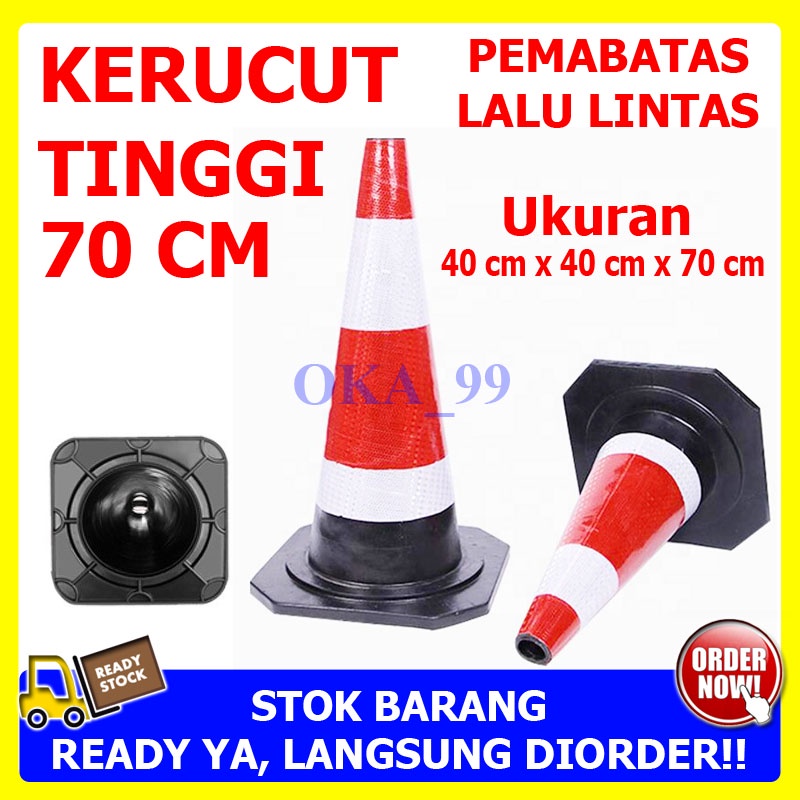 Jual Safety Traffic Cone / Kerucut Lalu Lintas 70 Cm / Kerucut Pembatas ...