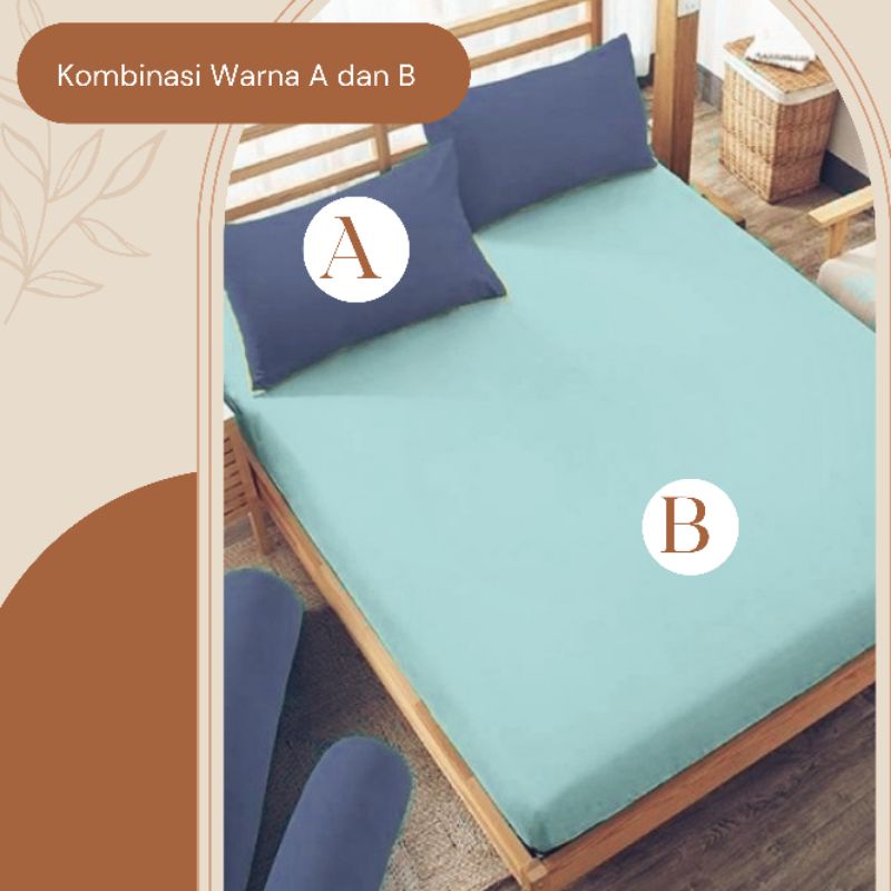 Sprei TwoTone Bedsheet Kombinasi 90x200 120x200 160x200 180x200 Seprai Mix Match Estetik Aesthetic Minimalis