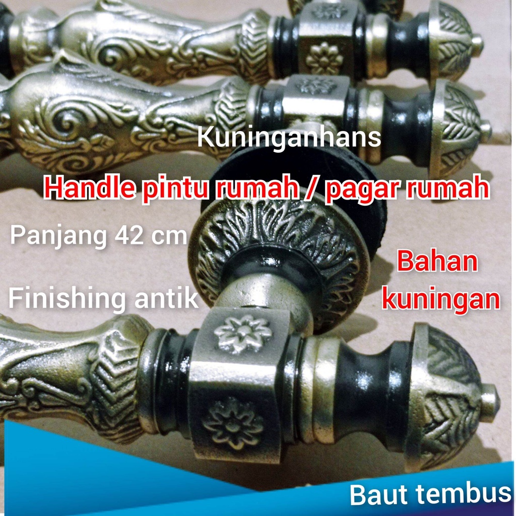 handle pintu rumah mewah 2 pintu unik ukir / gagang pintu rumah