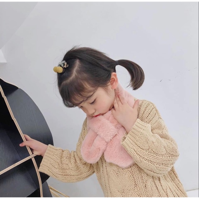 BUNNY FUR COLLAR SHAWL KIDS #8501