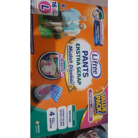 Lifree Pants Ekstra Serap Ukuran L (1 karton isi 3)