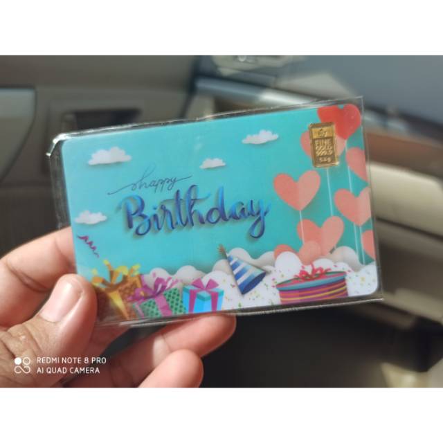Loga mulia antam gift series Happy birthday 0.5 gram