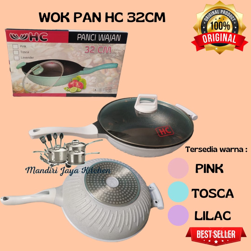 WOK PAN / PANCI HC 32CM / WAJAN KOREA WARNA PASTEL