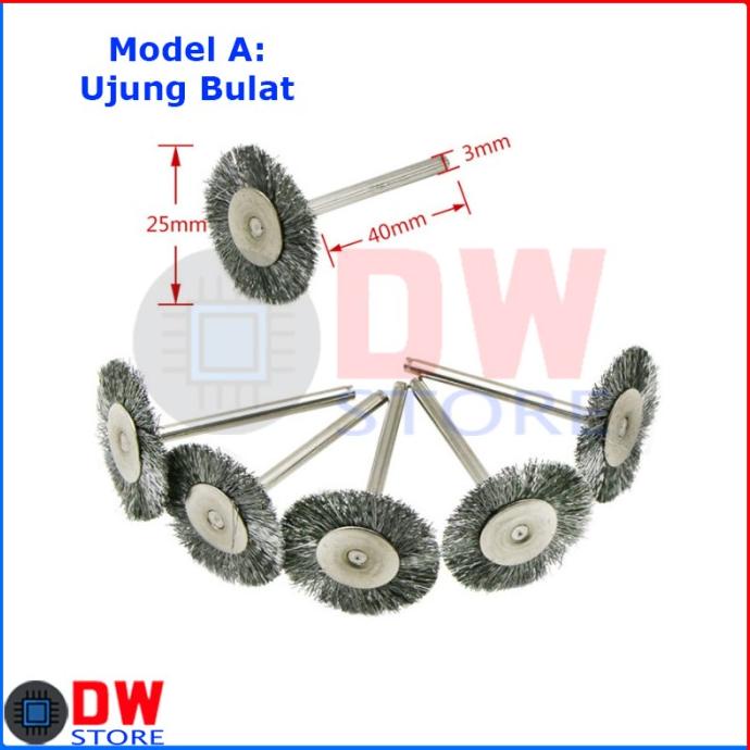 Sikat Kawat Baja Mini Grinder Wire Brush Bor Gerinda Mini Drill dw-s22 Diminati Banget