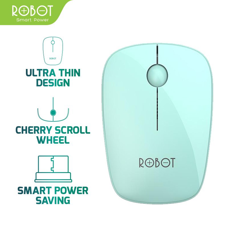 Mouse Wireless Robot M220 Original Tanpa Kabel Lucu Unik 2,4ghz Optical 1600 dpi USB Bluetooth