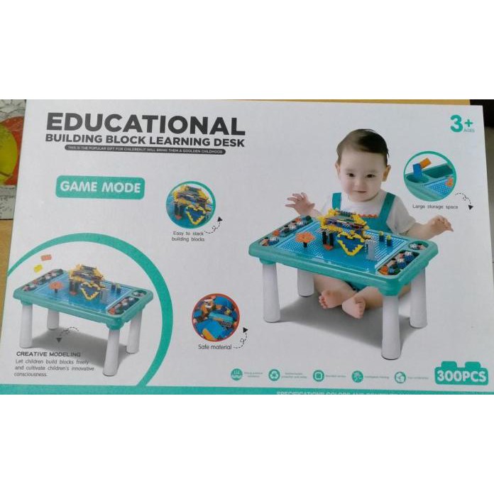 MEJA MAIN LEGO / MEJA BELAJAR DAN BERMAIN ANAK 2 IN 1 / MAIN PASIR