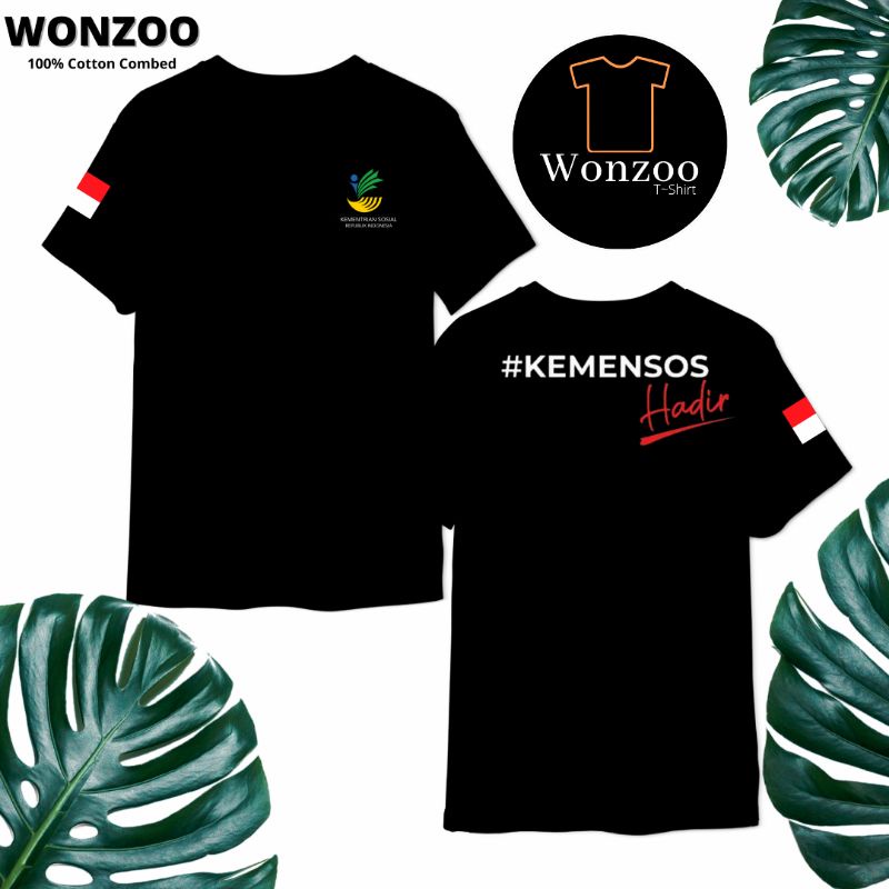KAOS KEMENSOS HADIR - KAOS KEMENTEIAN SOSIAL REPUBLIK INDONESIA (BAYAR DITEMPAT)