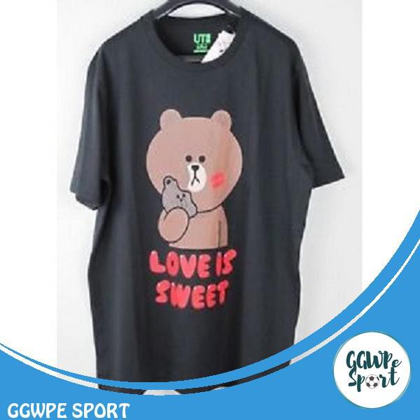 Kaos Distro Kartun Line Love Is Sweet Premium Baju Distro Katun Combed 30S Kualitas Terbaik