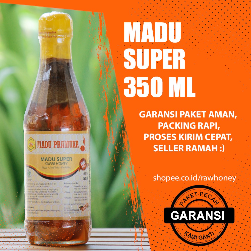

Madu Super Pramuka 350ml - Madu Pramuka - Madu Stamina dan Kesuburan Suami Isteri - Program Hamil