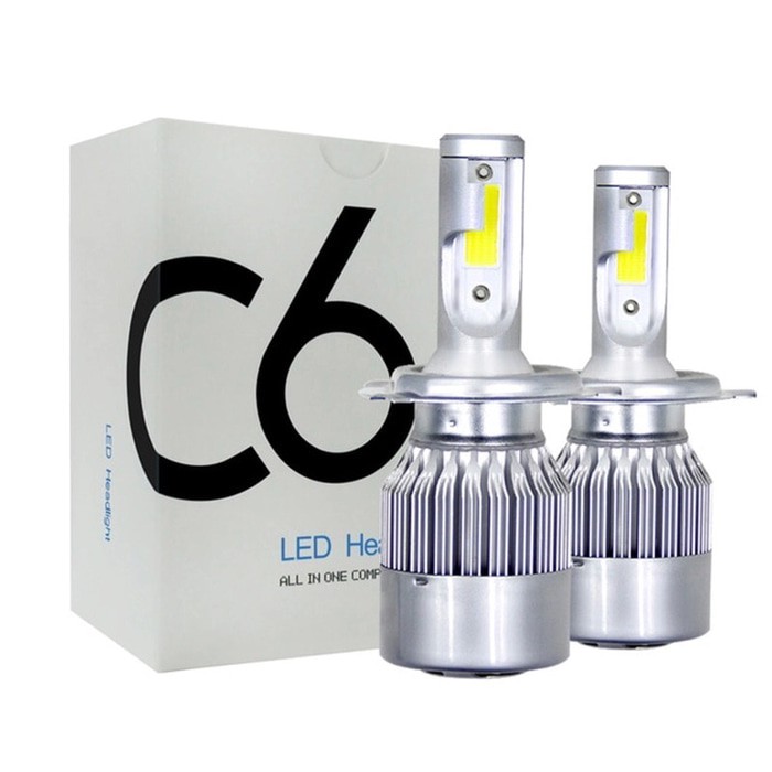 Lampu C6 LED MOBIL COB Chips H4 2PCS 1SET