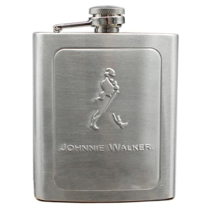 Botol Minum Stainless Steel Hip Flask Johnnie Walker 7 Oz - Silver