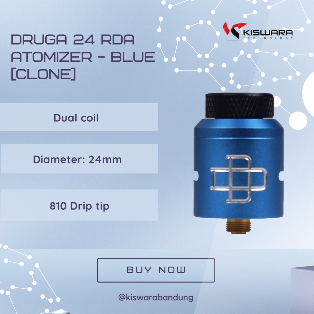 Druga 24 RDA Atomizer - BLUE [Clone] KiswaraBandung