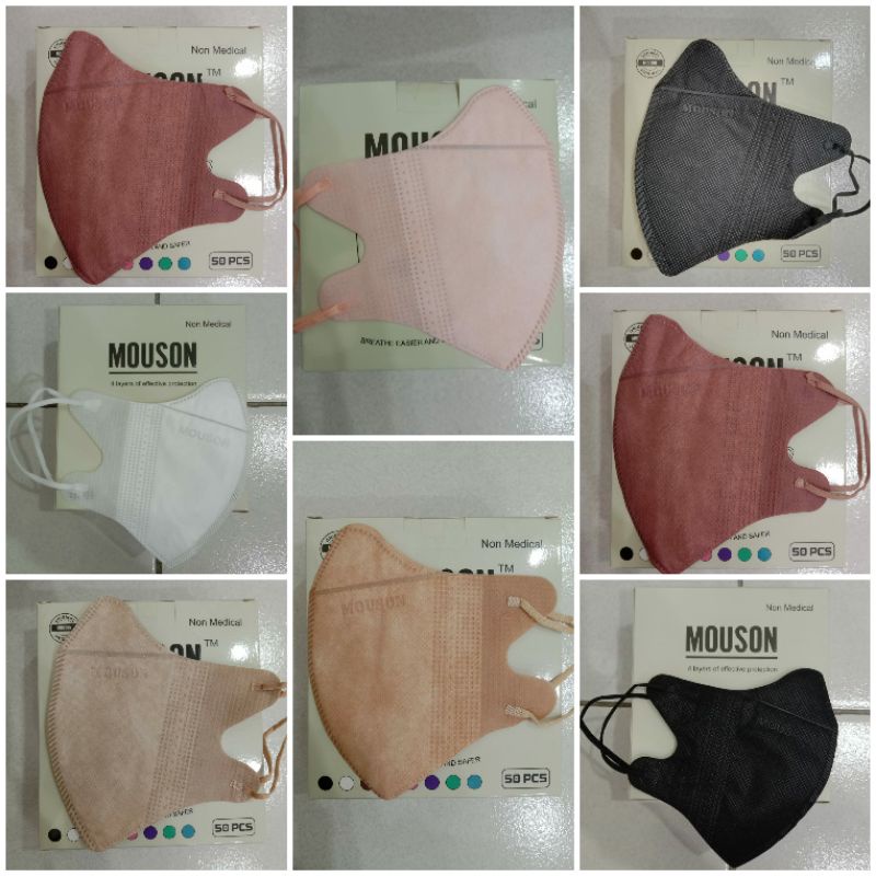 Masker Duckbill Murah Hitam Putih Abu-abu Pink Candy Lady Pink Cinnamon Milo Mouson 4ply