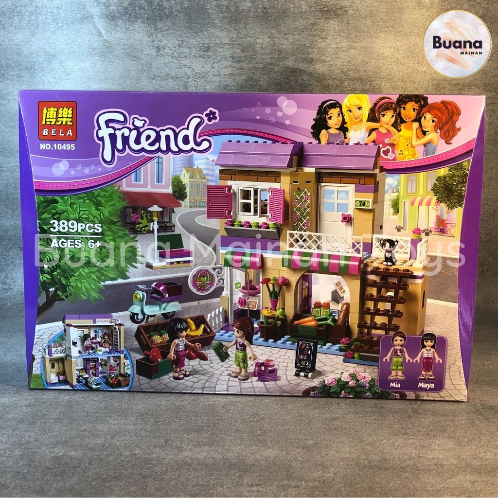 BRICKS BELA FRIENDS FOOD MARKET 10495 MODEL PASAR MODERN CITY MAINAN EDUKASI ANAK COWO CEWE BRICK BUILDING