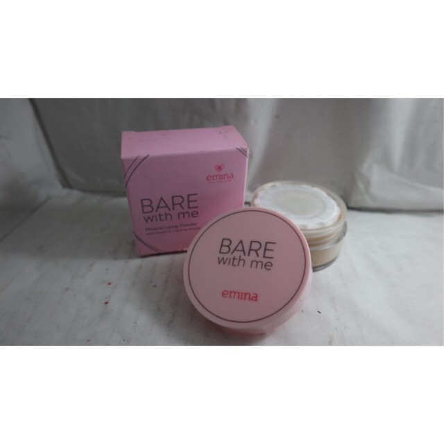 Bedak tabur [ EMINA BARE WITH ME ] Bare with me mineral loose powder - bedak tabur emina bare with