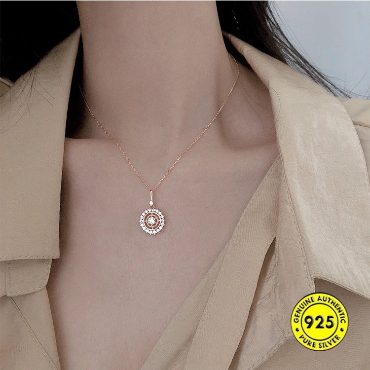 18K Gold Necklace S925 Silver Female Fashion