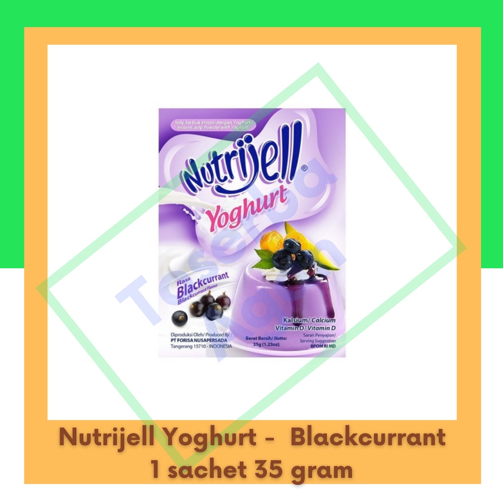 Nutrijell Yoghurt Pudding Jelly Blackcurrant - 35 gram Kemasan Besar