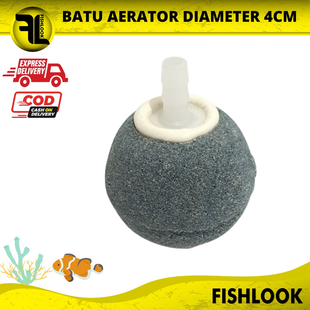 Batu Bulat Airstone Aerator Bakso 4cm Airstone Bola Aquascape Aquarium