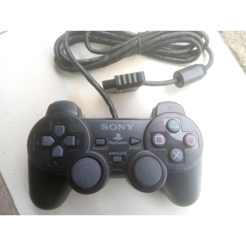 stik ps2 original pabrik dualshock kabel serat