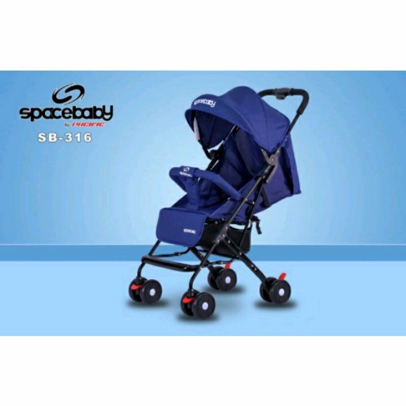 Stroller Anak Bayi Balita Kereta Dorong Stroler Spacebaby SB316 By Pacific Bisa 3 Posisi Sandaran-1