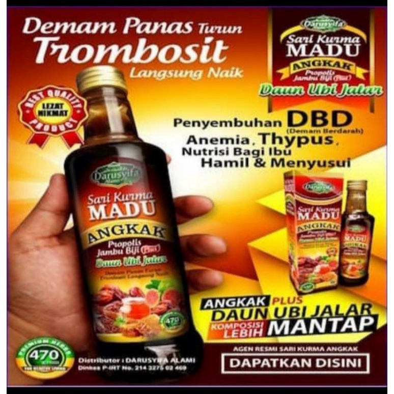 Sari Kurma Madu Angkak Darusyifa plus Propolis Jambu Biji Meningkatkan Thrombosit Penderita DBD Original