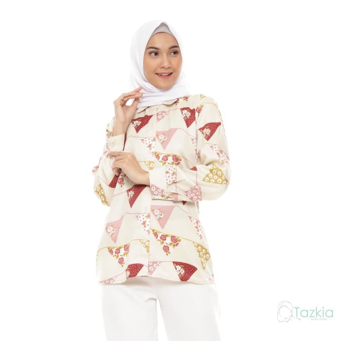 Baju Atasan Kemeja Camelia Blouse Maxmara motif