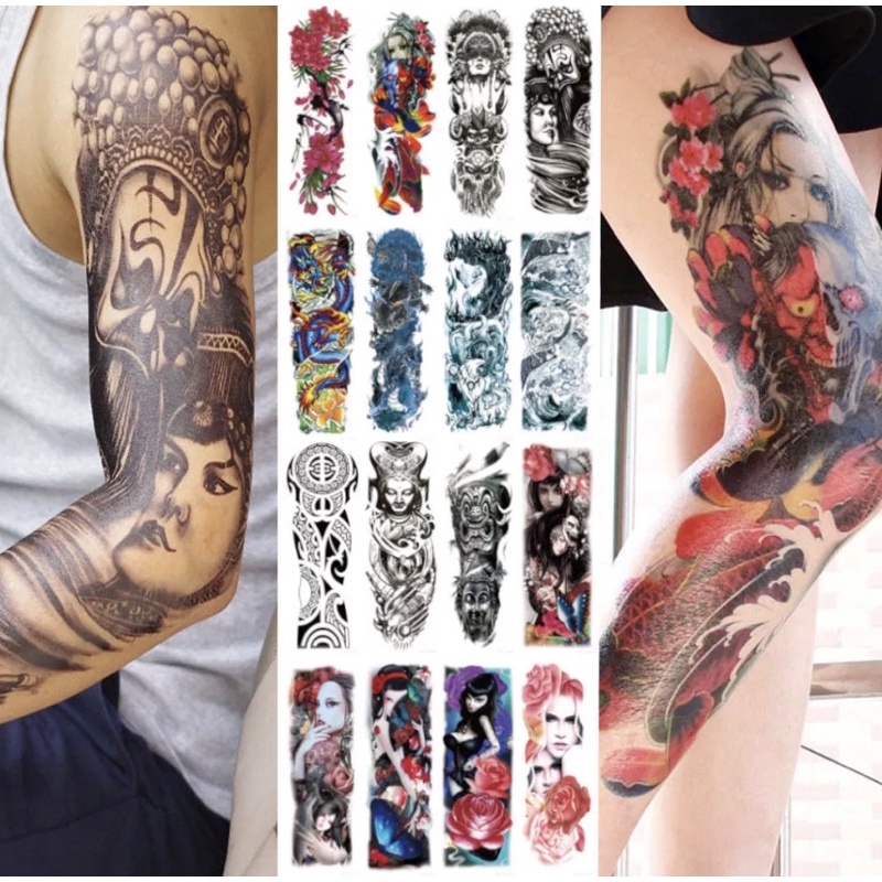 tatto Temporary tahan lama tidak mudah luntur / tatto temporer / tato full lengan