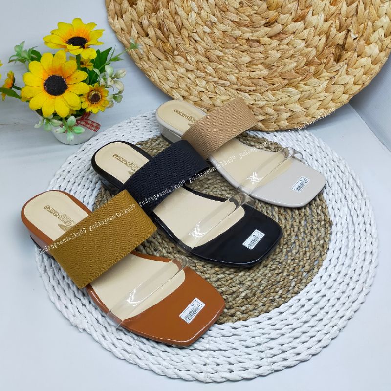 HOT PROMO 12.12 BIGSALE Heels wanita casual Sandal hak 3cm Sandal karet jelly Sandal murah sandal kekinian Pd372