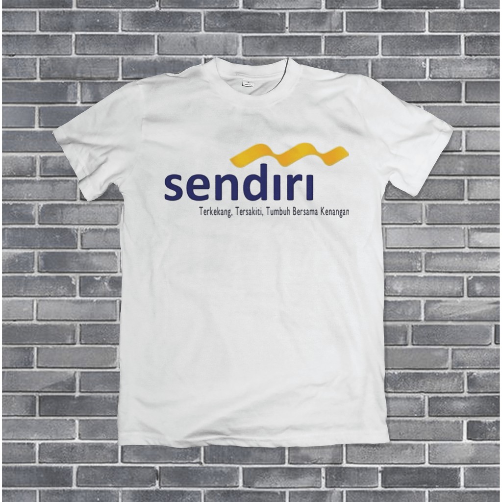 KAOS DISTRO PRIA BAJU DISTRO PRIA MURAH BAJU LAKI LAKI KAOS PRIA BRANDED PLESETAN LOGO MANDIRI PUTIH