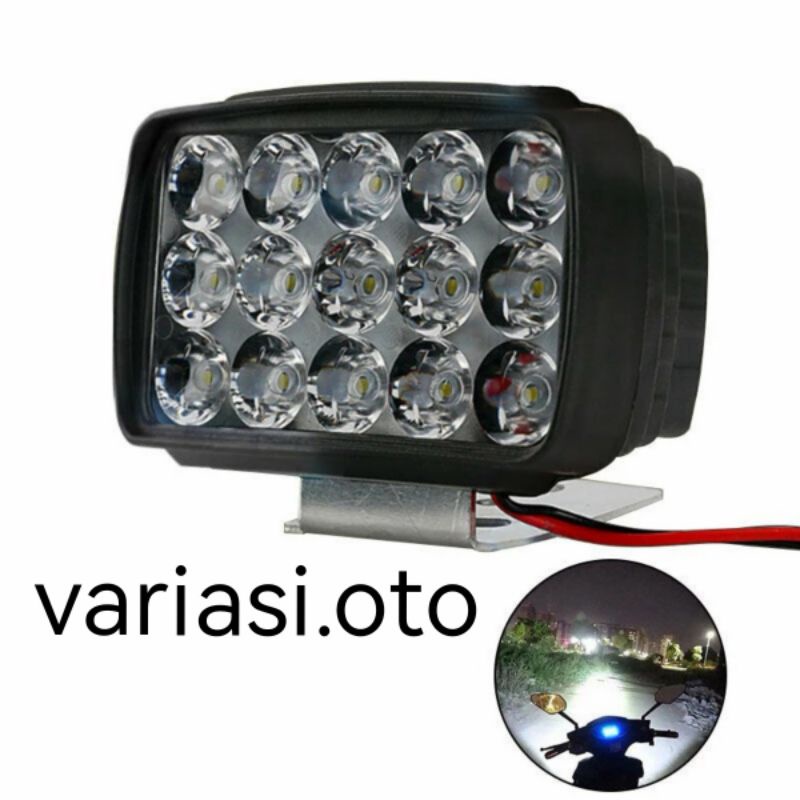 Lampu Tembak Sorot LED Motor 12 VOLT Work Light Cree 15 Mata /15 LED