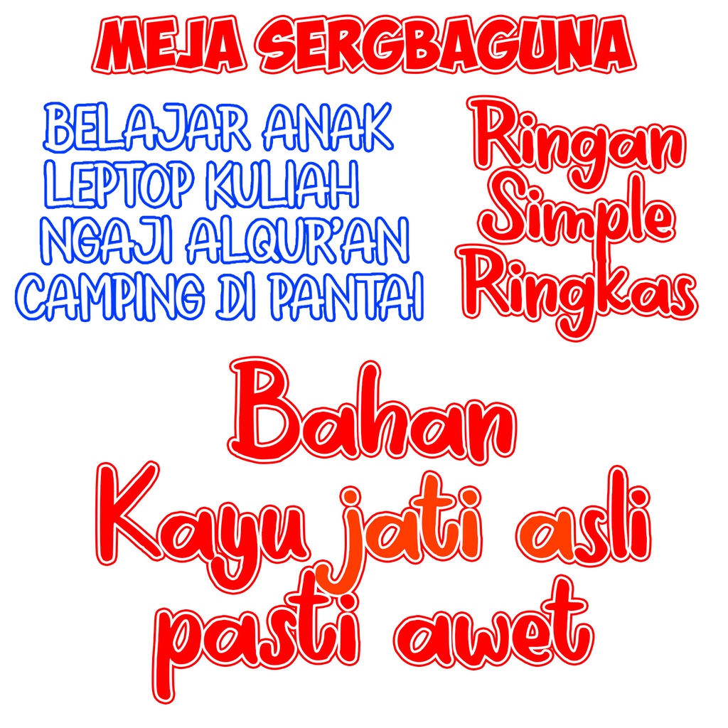 Meja belajar anak - meja lipat- meja santai dewasa- meja baca alquran- meja kayu jati asli- meja