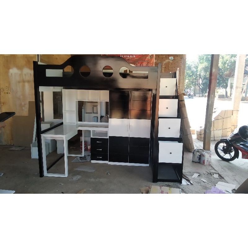 dipan tingkat meja belajar . dipan tingkat . dipan anak