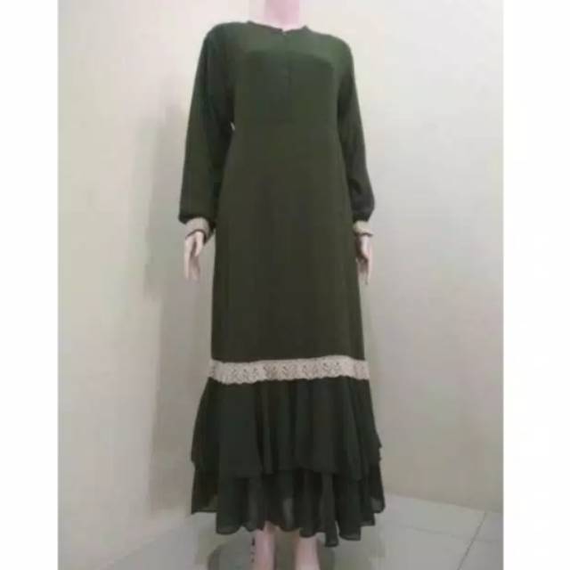 Gamis ceruty premium renda bawah