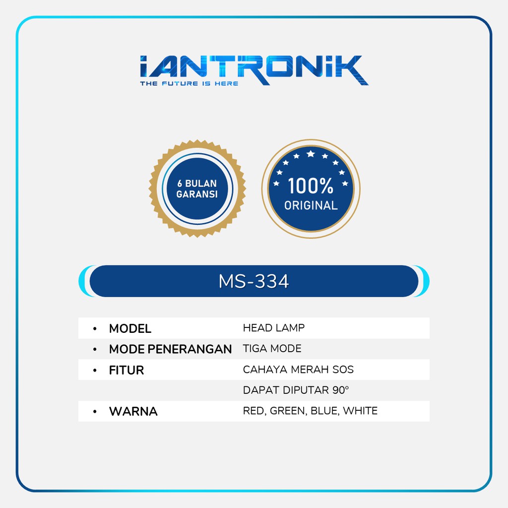 SENTER KEPALA /  Lampu HEADLAMP Mini MITSUYAMA MS 334