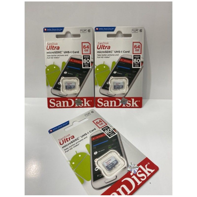 Kartu Memori Sandisk 64gb Micro SD Sandisk 64GB Memori Card Sandisk 64Gb Original