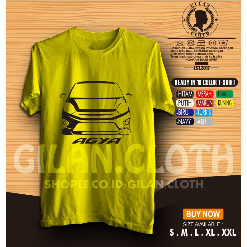original corner concept KAOS BAJU MOBIL TOYOTA AGYA 1ST GEN RACING OTOMOTIF - GILAN CLOTH original