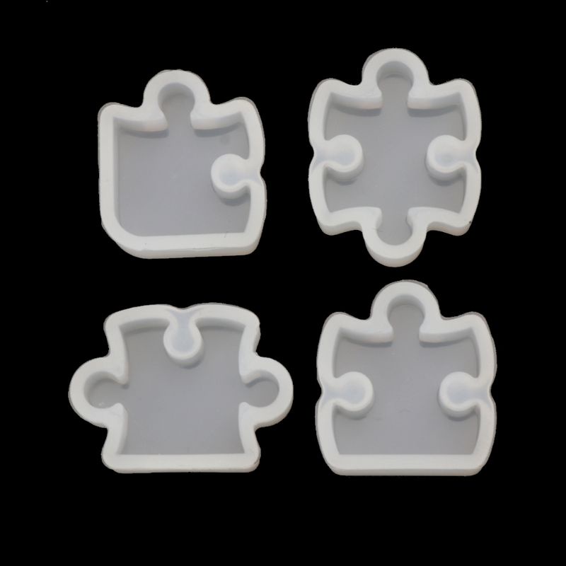 SIY  4Pcs Puzzle Gemstone Crystal Mold Silicone Mould DIY Jewelry Pendant Making Tool