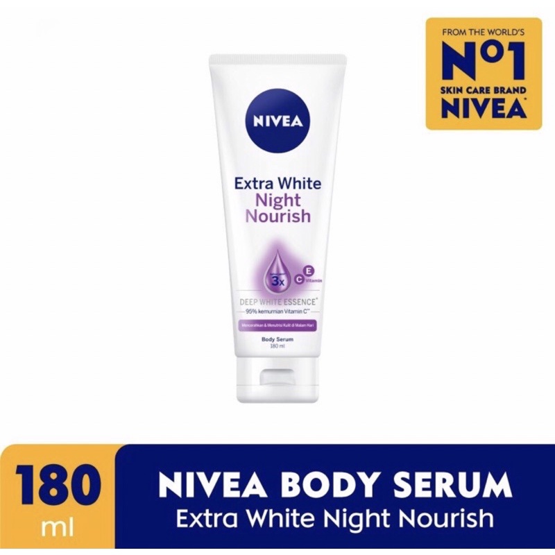 Nivea Body Serum Extra White Night Nourish 180ml