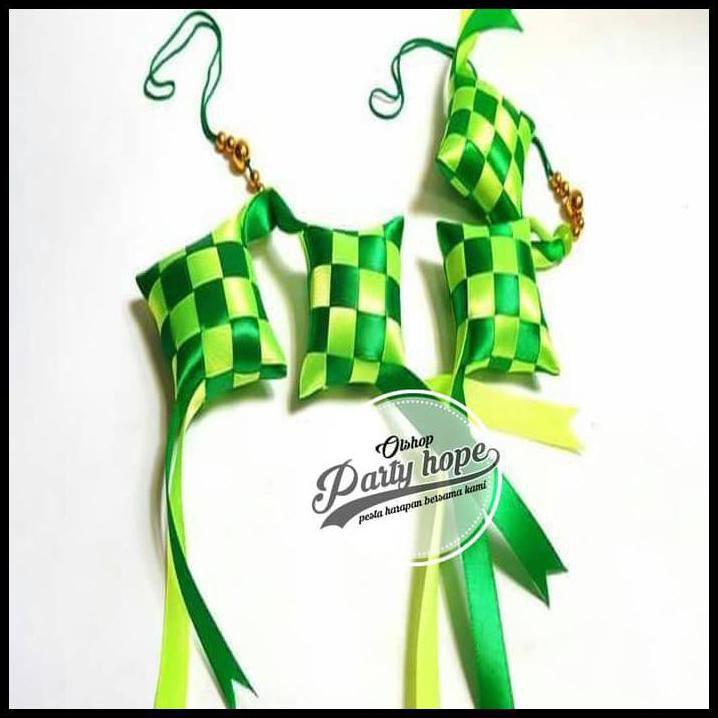 

ketupat pita satin lebaran / hiasan parcel / aksesoris idul fitri TERBARU