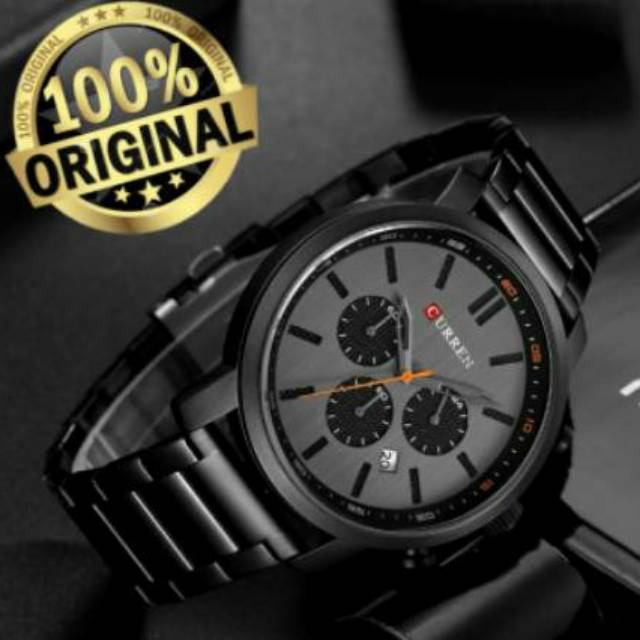 CURREN 8315 Jam Tangan Curren ORIGINAL Pria Chrono Aktif Rantai Stainless